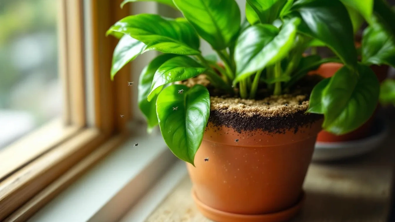A técnica natural que elimina as moscas dos fungos nos vasos