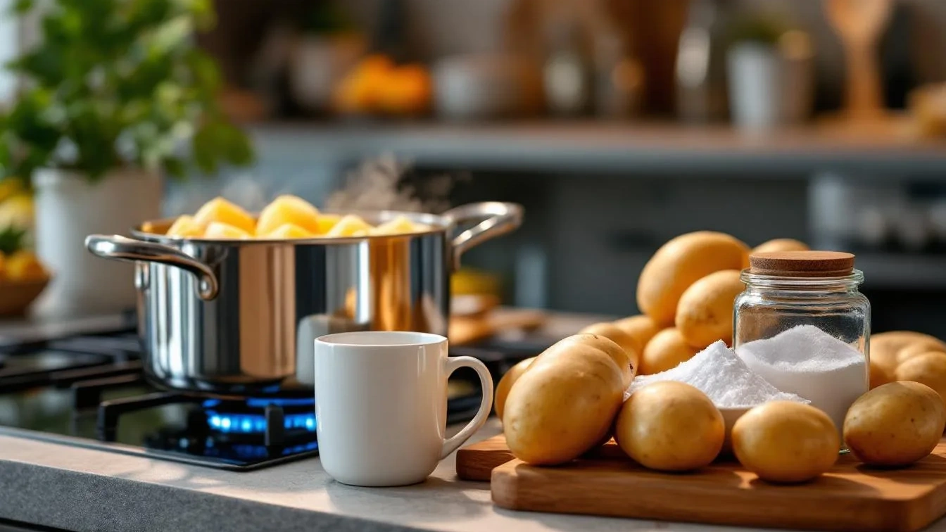 Nem sal nem vinagre, adicione isto à água e coza batatas mais rápido