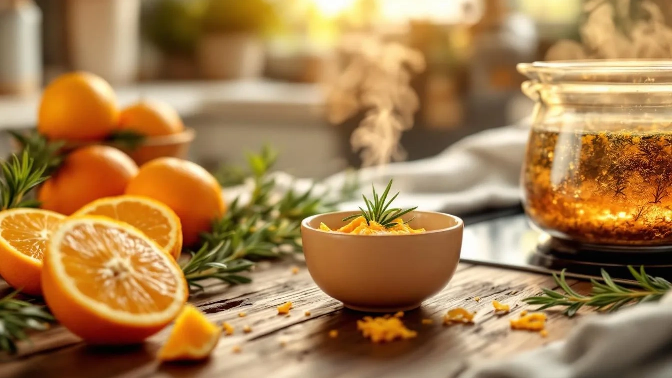 Uma dona de casa revela como perfumar a casa com laranja e alecrim em minutos