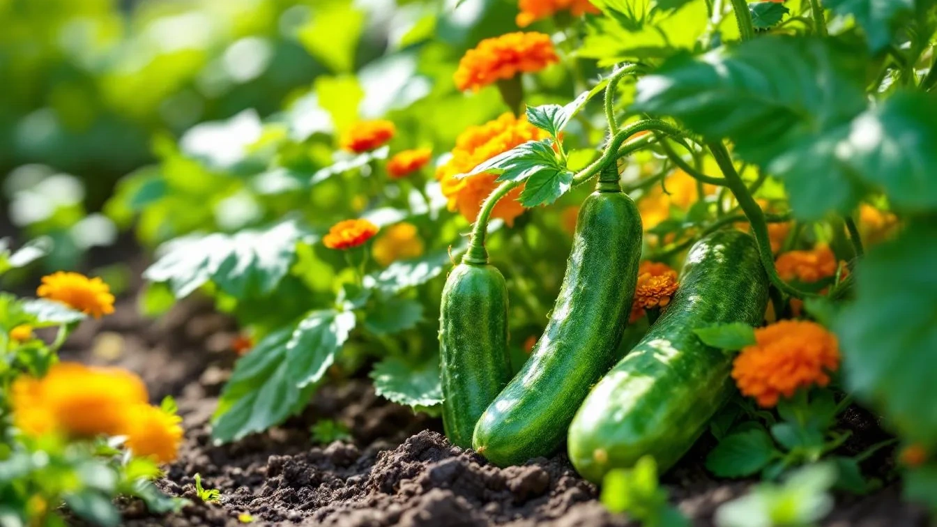 As plantas companheiras que protegem os pepinos das pragas