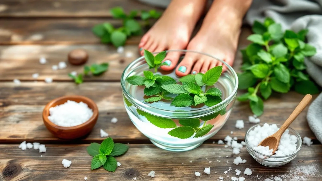 Nem água fria nem sal, este escalda pés com menta refresca imenso