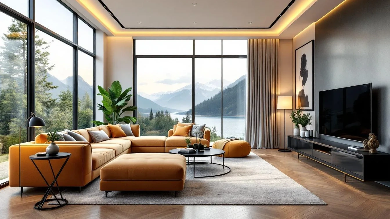 Por que as cortinas do teto ao chão fazem a casa parecer maior