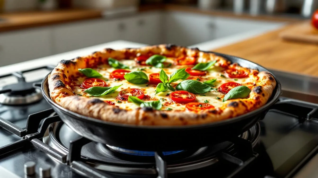 Porque a sua pizza na frigideira fica pronta em minutos e crocante
