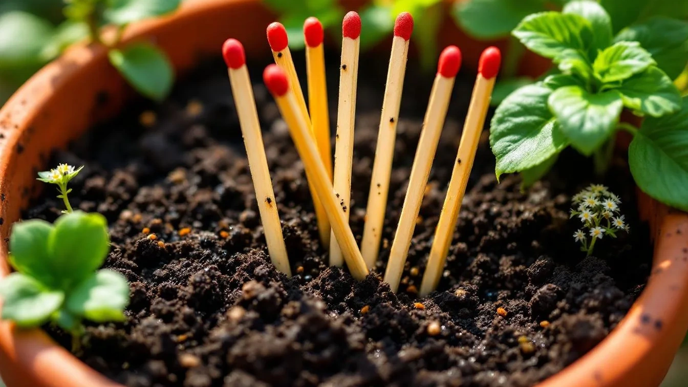 Porque se espetam fósforos no vaso e o que resulta melhor contra pragas